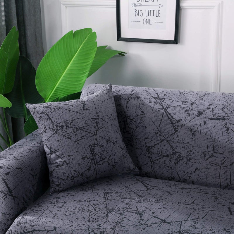 HOOBUY Printed Sofa Cover Stretch Couch Covers Sofa Slipcovers for 4 Cushion Couch with Two Free Pillow Case 09#(4 Seater/Large 3 Seater) - Image 4